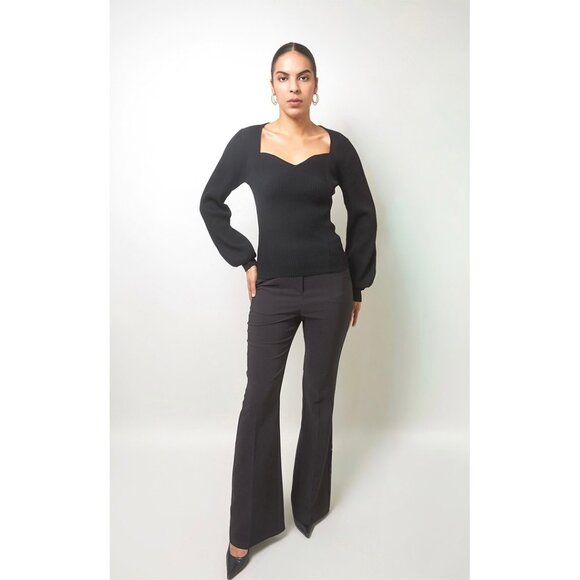 Black Sweetheart Rib Knit Jumper - Picture 5 of 5